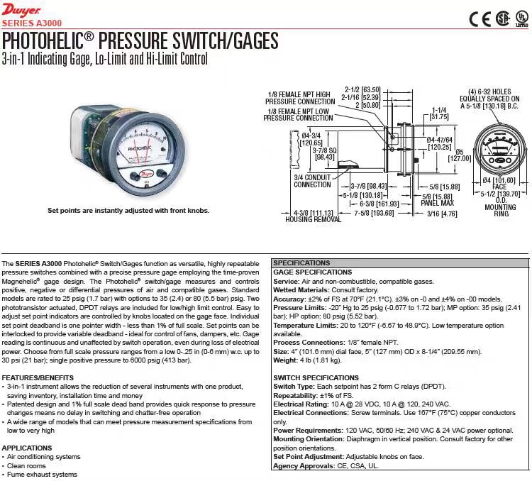 PHOTOHELIC PRESSURE SWITCH / GAUGE - Image 3
